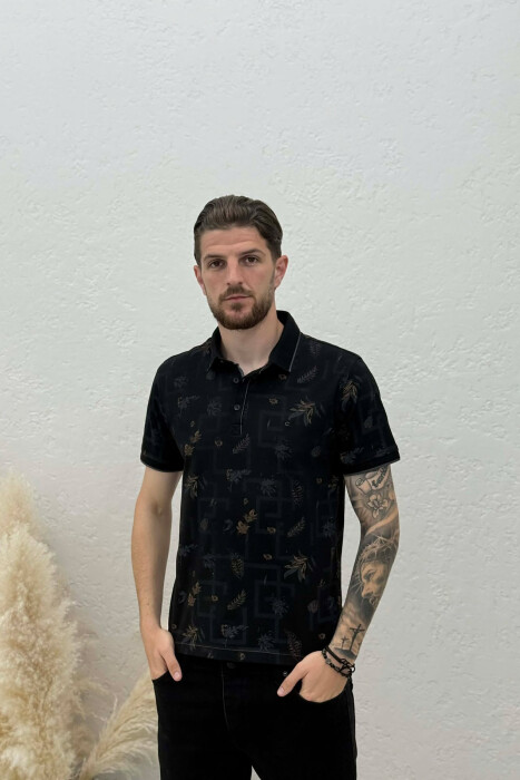 T-SHIRT ME JAKE POLO PER MESHKUJ NE NGJYRE TE ZEZE - KLAUDIO FASHION