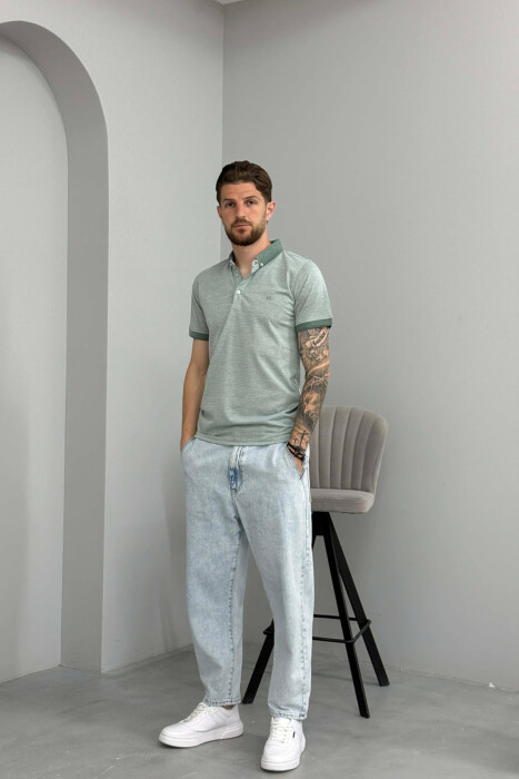 POLO NECK MEN T-SHIRT GREEN/JESHILE - 3
