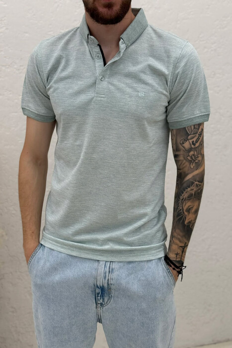 POLO NECK MEN T-SHIRT MINT/MENTE - 4