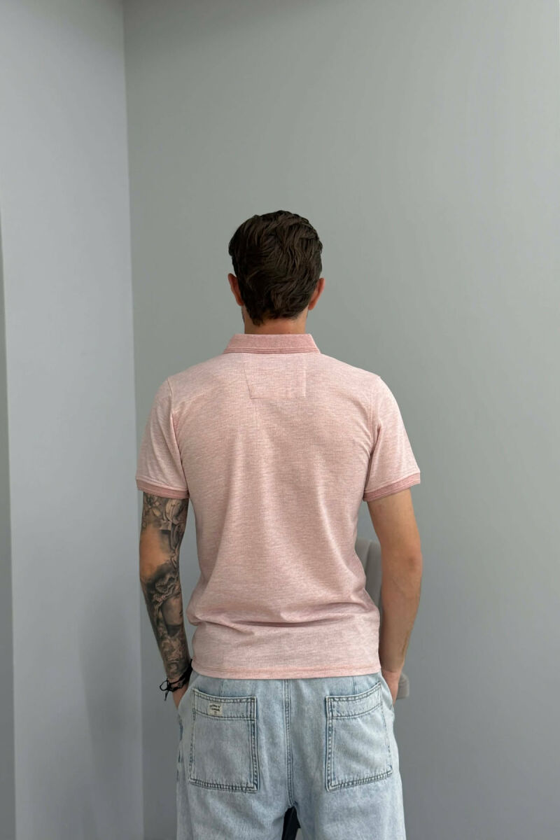 POLO NECK MEN T-SHIRT POWDER/PUDER - 3