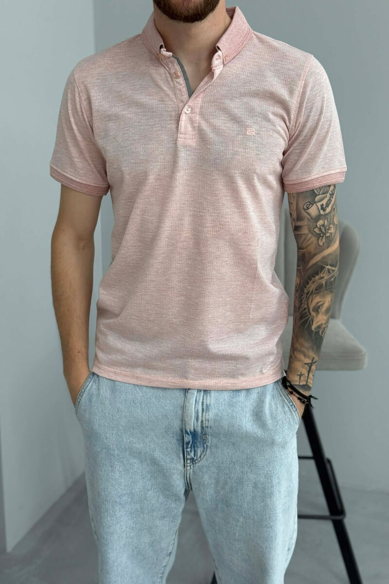 POLO NECK MEN T-SHIRT POWDER/PUDER - 4