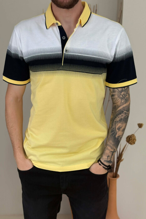 POLO NECK MEN T-SHIRT YELLOW/E VERDHE - 4