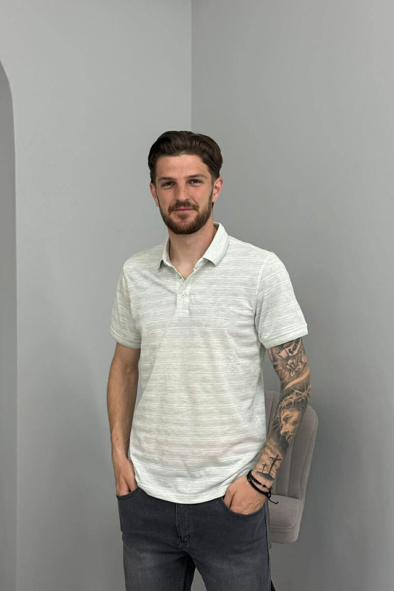 POLO NECK ONE COLOR MEN T-SHIRT MINT/MENTE - 1