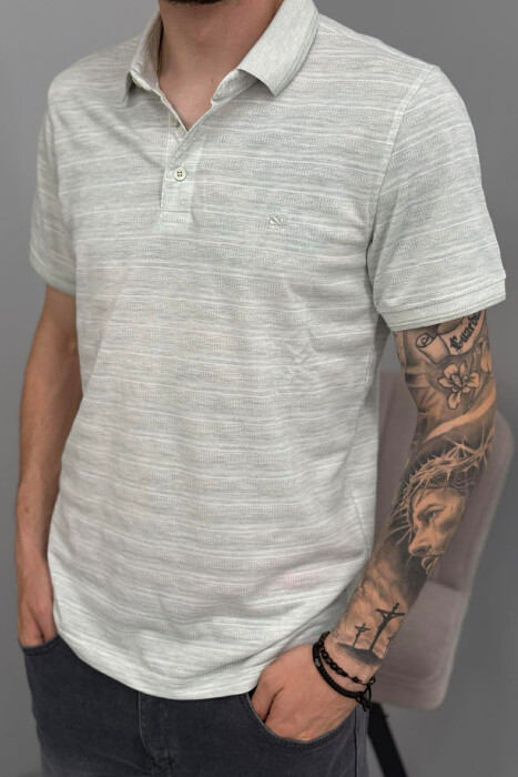 POLO NECK ONE COLOR MEN T-SHIRT MINT/MENTE - 2