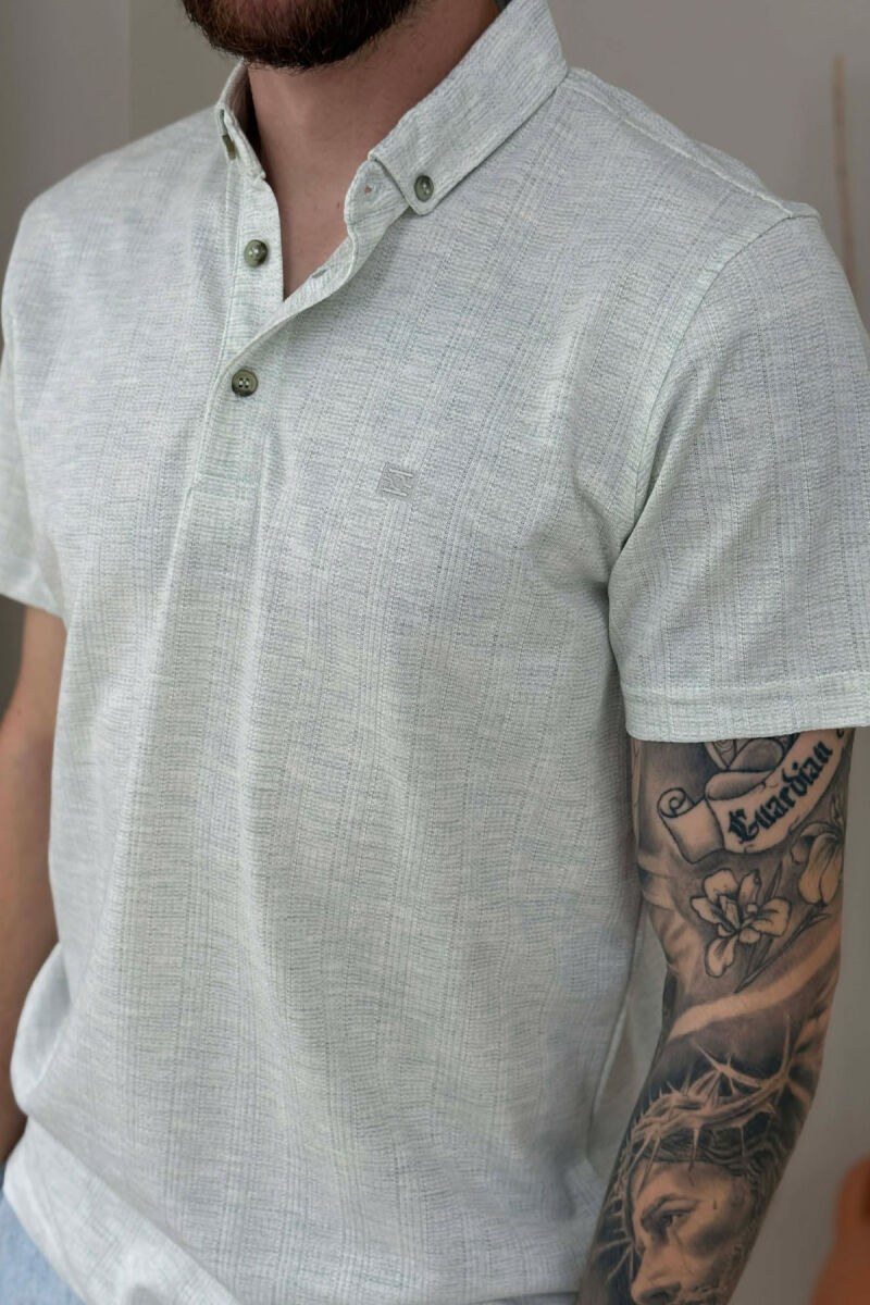 POLO NECK ONE COLOR MEN T-SHIRT MINT/MENTE - 2