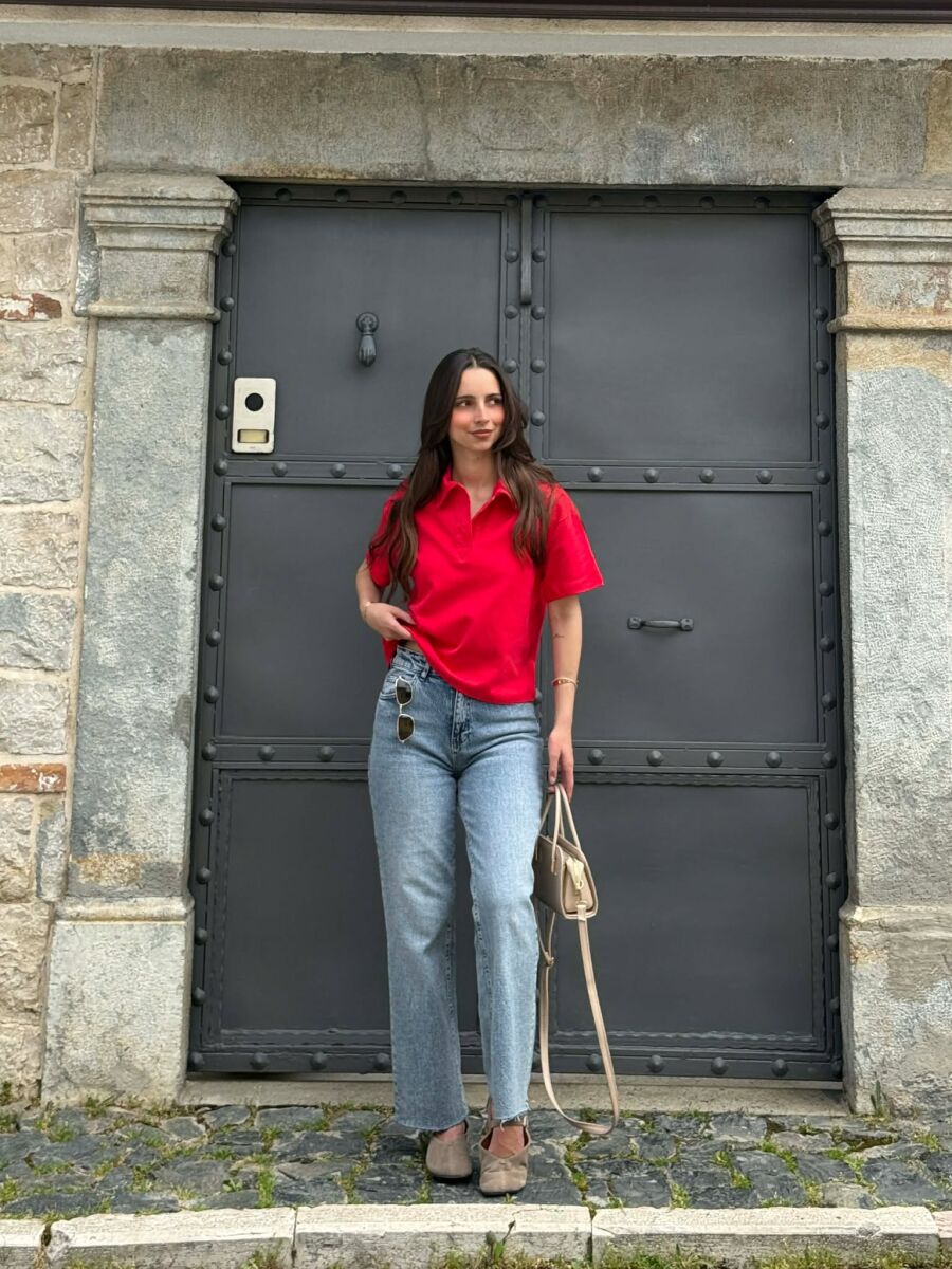 POLO NECK ONE COLOR WOMAN T-SHIRT RED/E KUQE - 2
