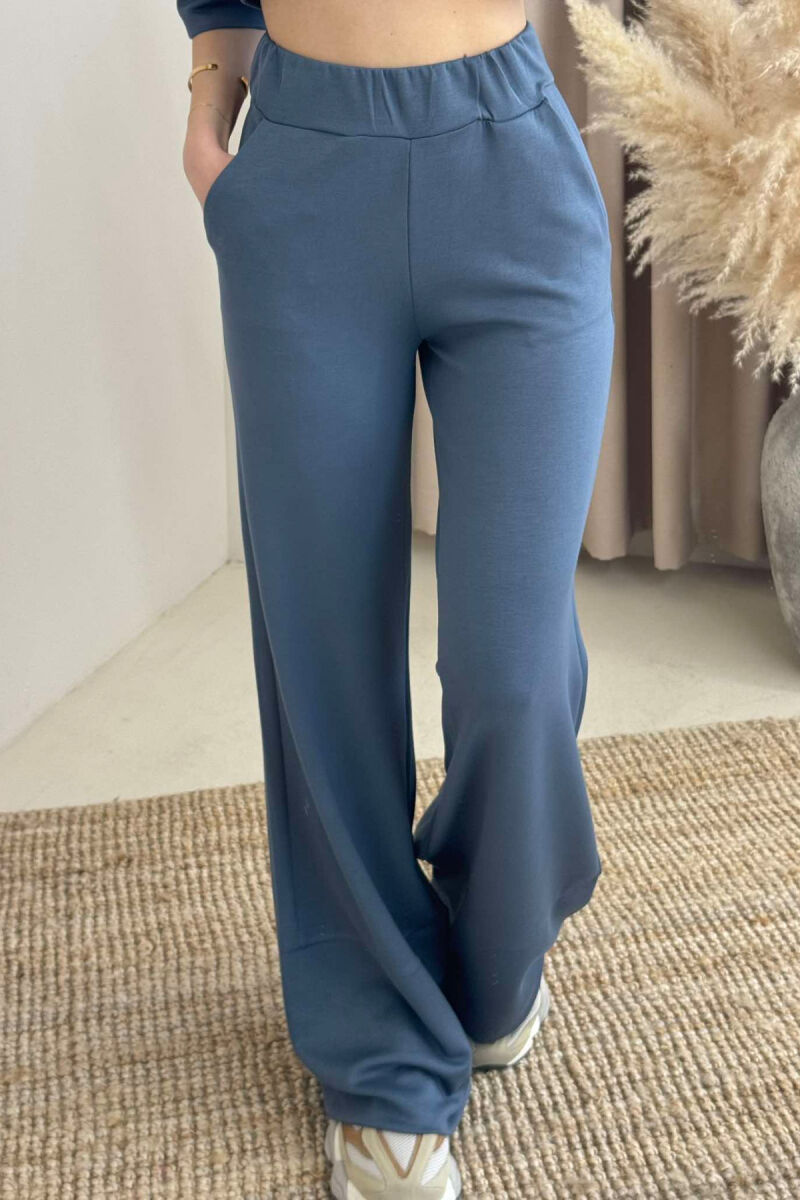 POLO NECK SHIRT+TROUSERS ONE COLOR WOMEN SET DARK GREY/GEE - 3