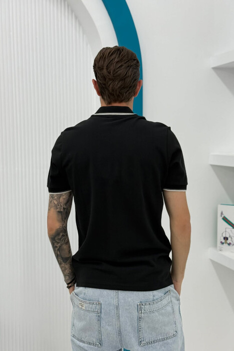 POLO NECK SIMPLE MEN T-SHIRT BLACK/ E ZEZE - 2