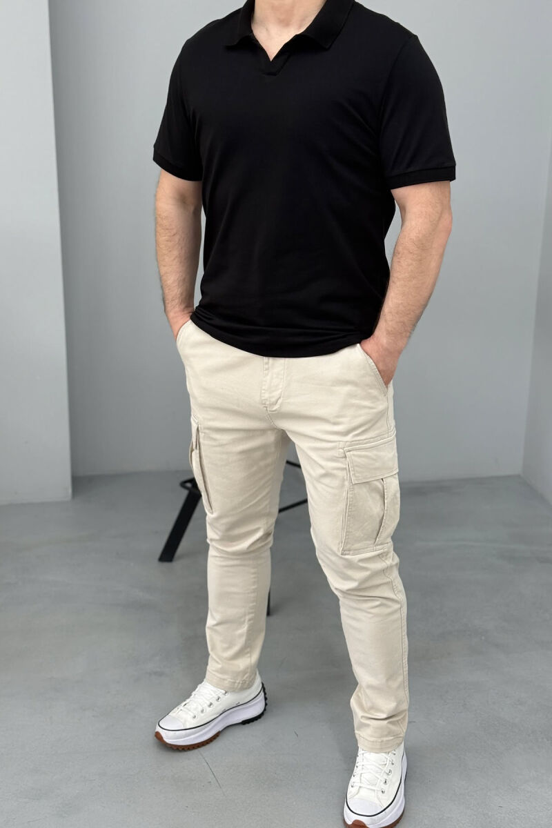 POLO NECK SIMPLE MEN T-SHIRT BLACK/ E ZEZE - 2