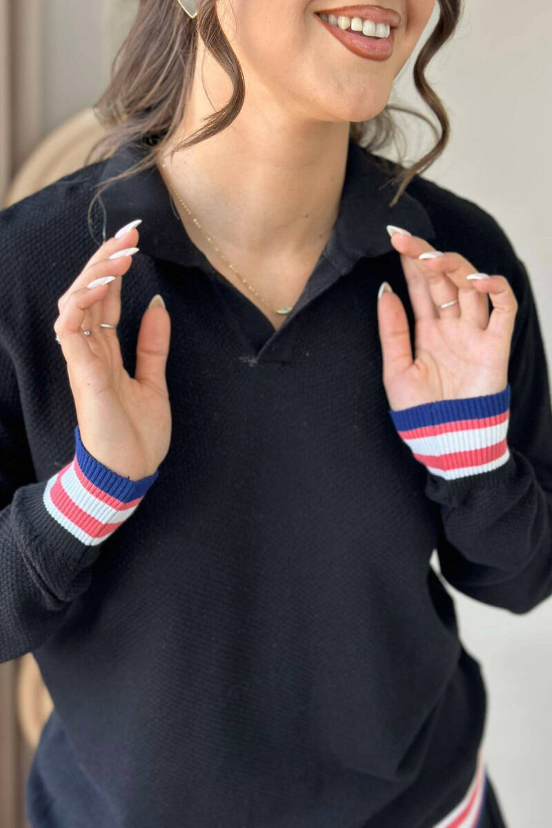 POLO NECK SIMPLE WOMEN SWEATER BLACK/ E ZEZE - 4