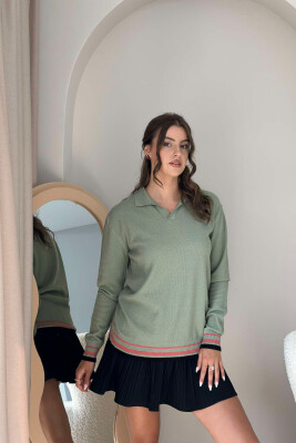 POLO NECK SIMPLE WOMEN SWEATER OLIVE/ULLI 