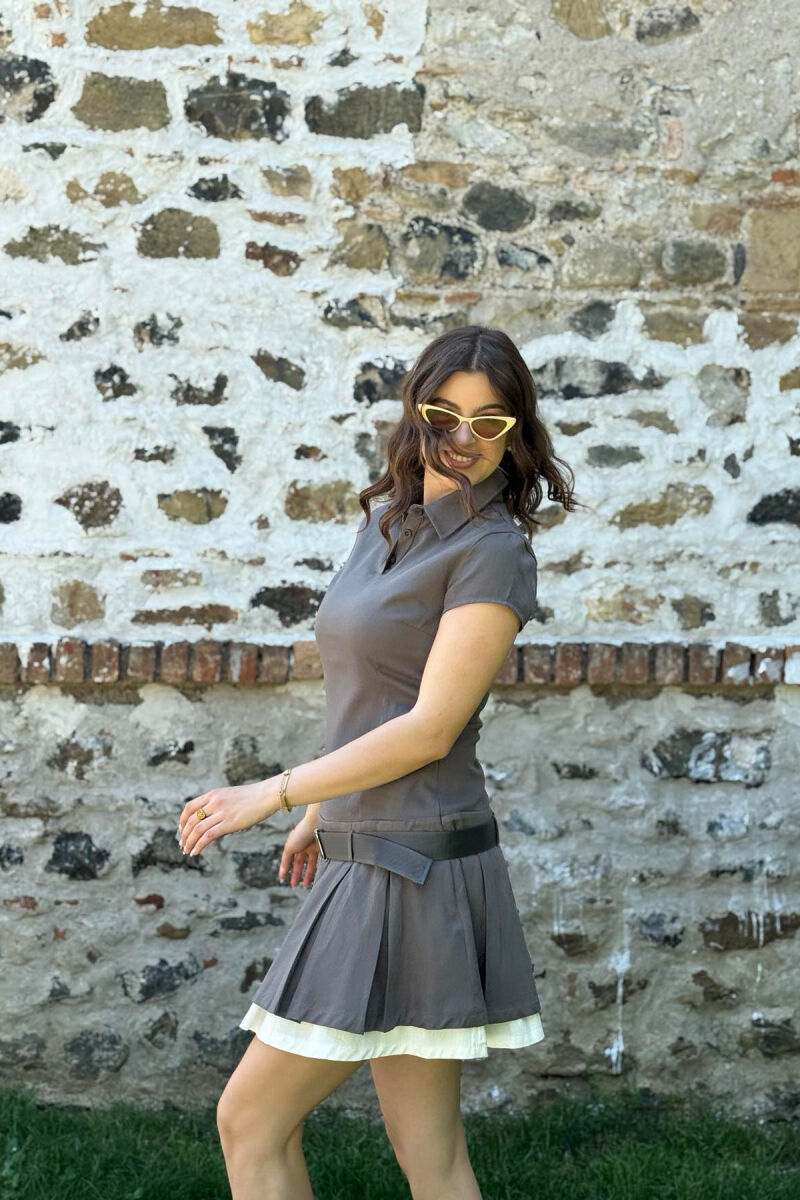 POLO NECK SLEEVELESS WOMEN DRESS GREY/GRI - 2