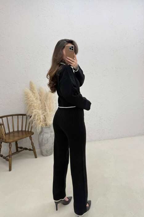 POLO NECK SWEATER+ TROUSERS WOMEN SET BLACK/ E ZEZE - 4