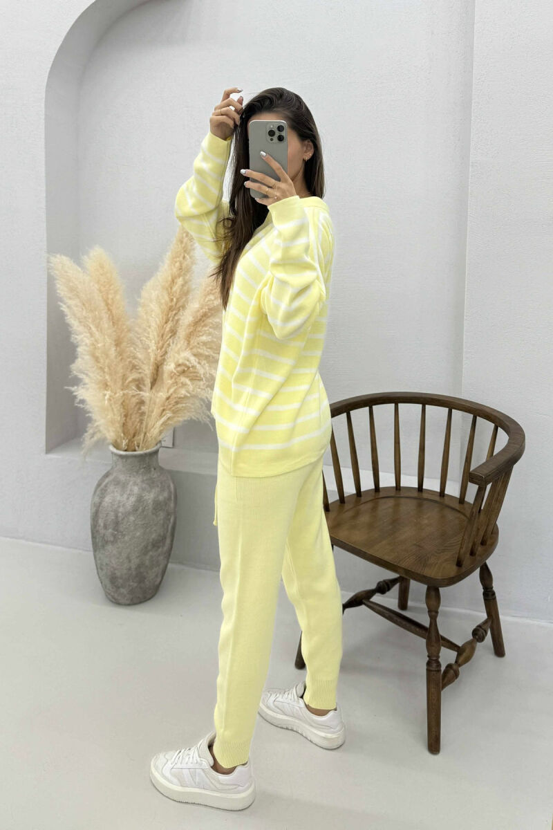 POLO NECK SWEATER+TROUSERS KNIT WOMEN SET YELLOW/E VERDHE - 3