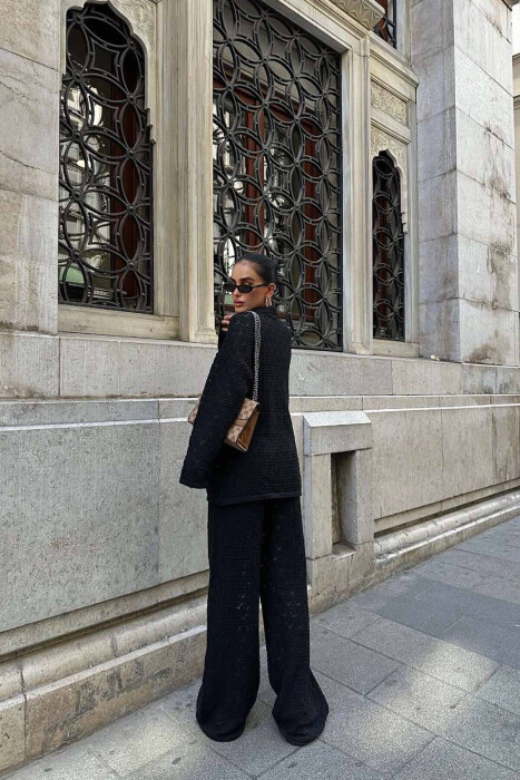 POLO NECK SWEATER+TROUSERS WOMAN SET BLACK/ E ZEZE - 3