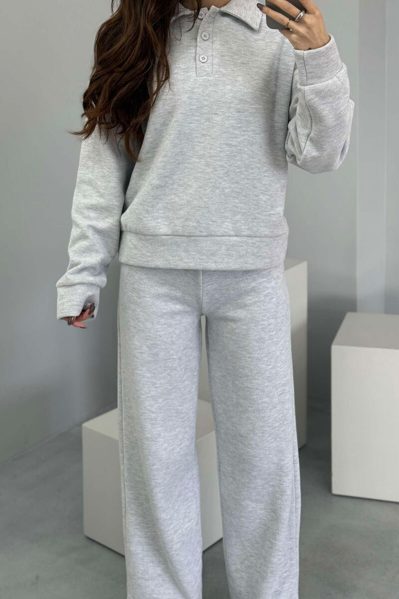 POLO NECK SWEATSHIRT+SWEATPANTS WOMEN SET LIGHT GREY/GZ - 2