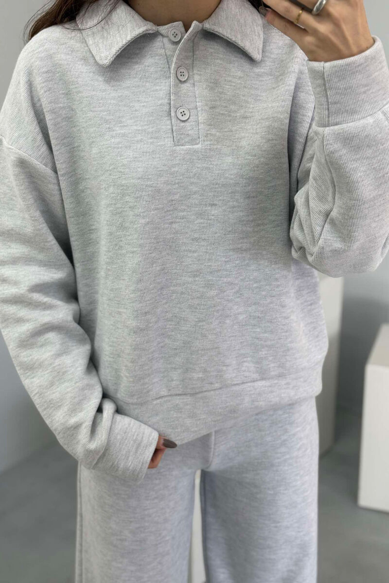 POLO NECK SWEATSHIRT+SWEATPANTS WOMEN SET LIGHT GREY/GZ - 3