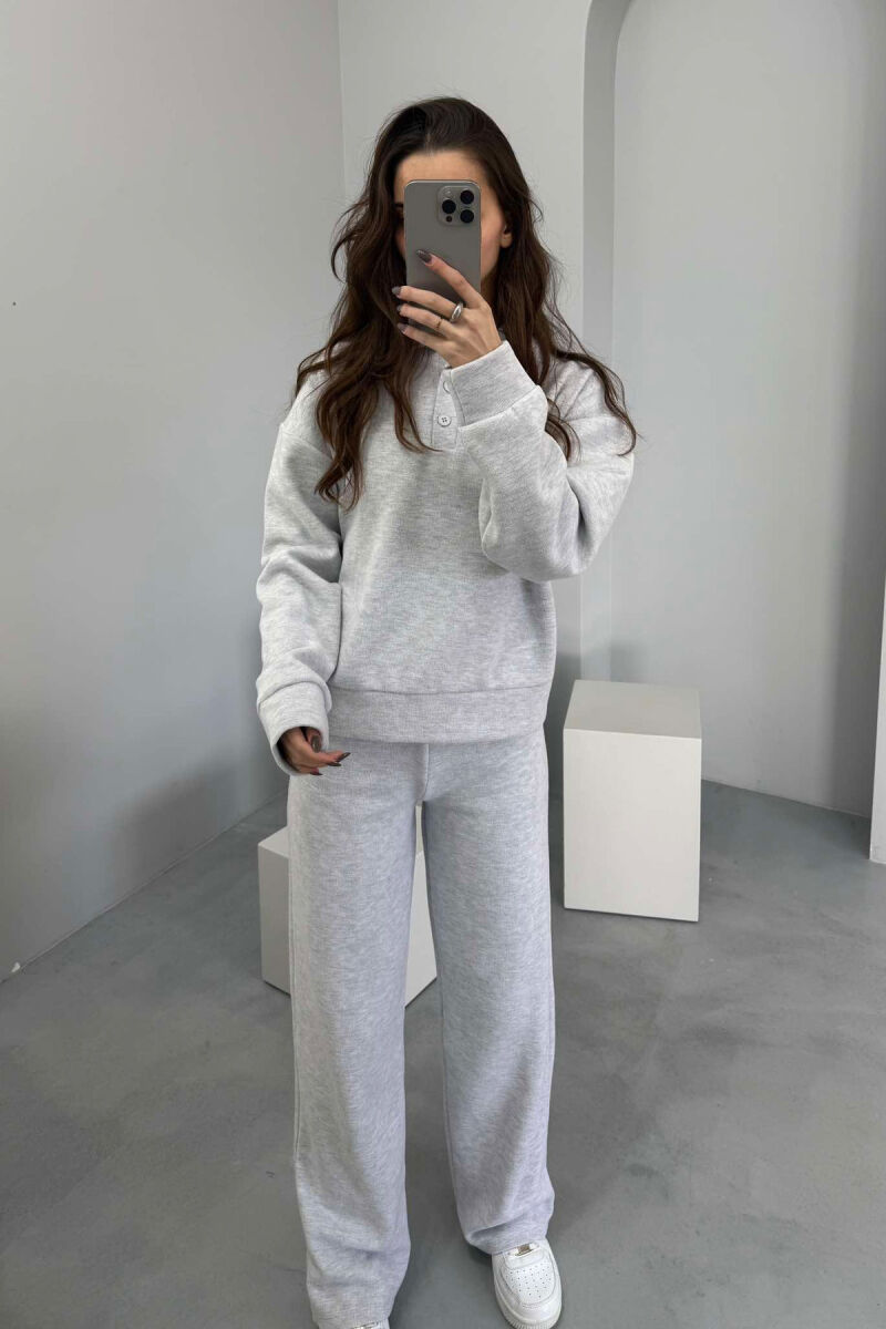 POLO NECK SWEATSHIRT+SWEATPANTS WOMEN SET LIGHT GREY/GZ - 4