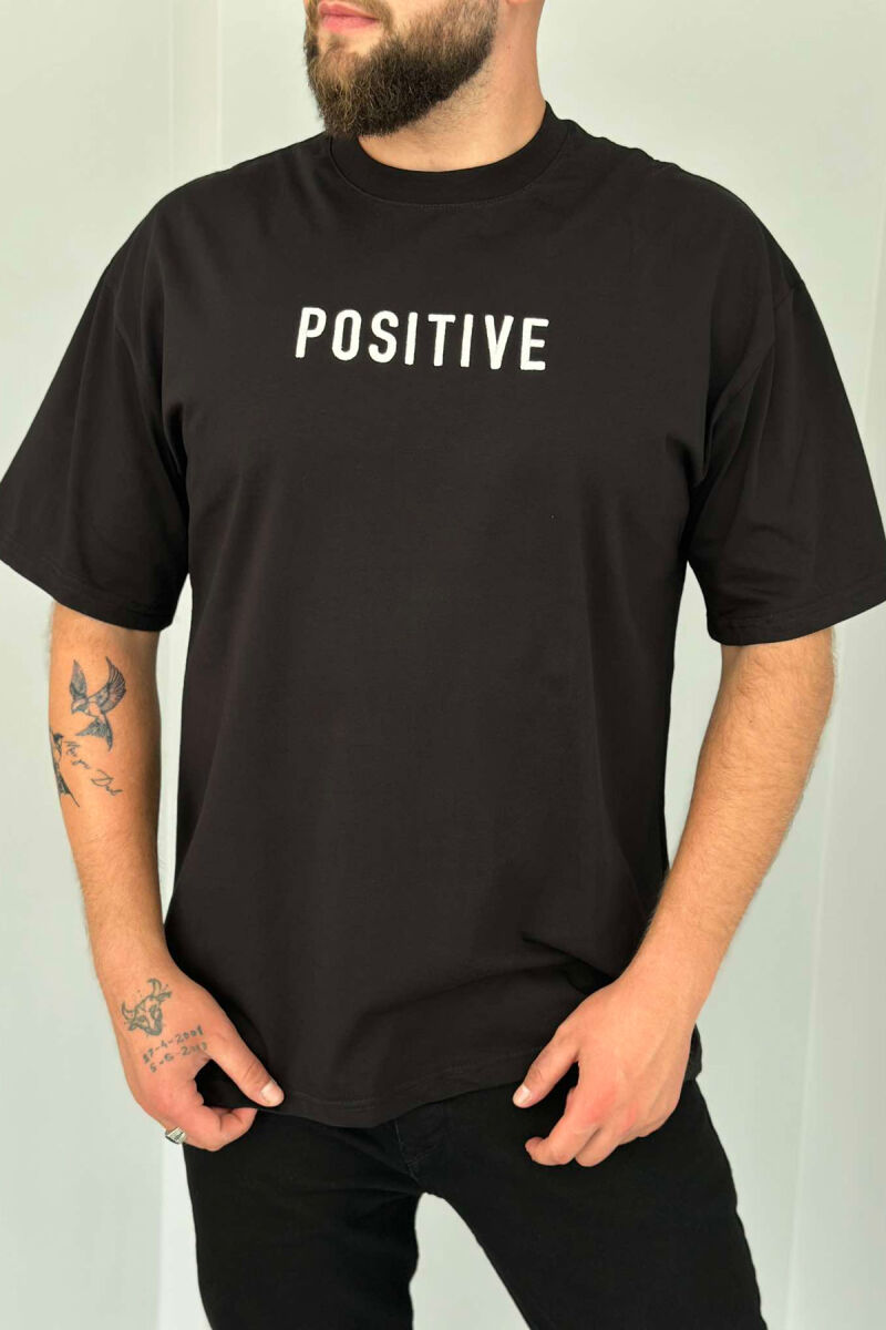 POSITIVE ONE COLOR MEN T-SHIRT BLACK/ E ZEZE - 1