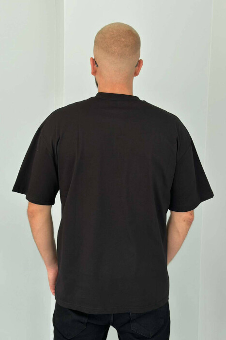 POSITIVE ONE COLOR MEN T-SHIRT BLACK/ E ZEZE - 3