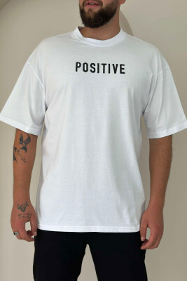 POSITIVE ONE COLOR MEN T-SHIRT WHITE-E BARDHE 