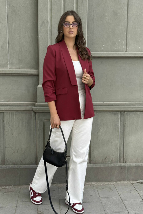 PRIMER ONE COLOR POCKET WOMAN JACKET BURGUNDY/VISHNJE 