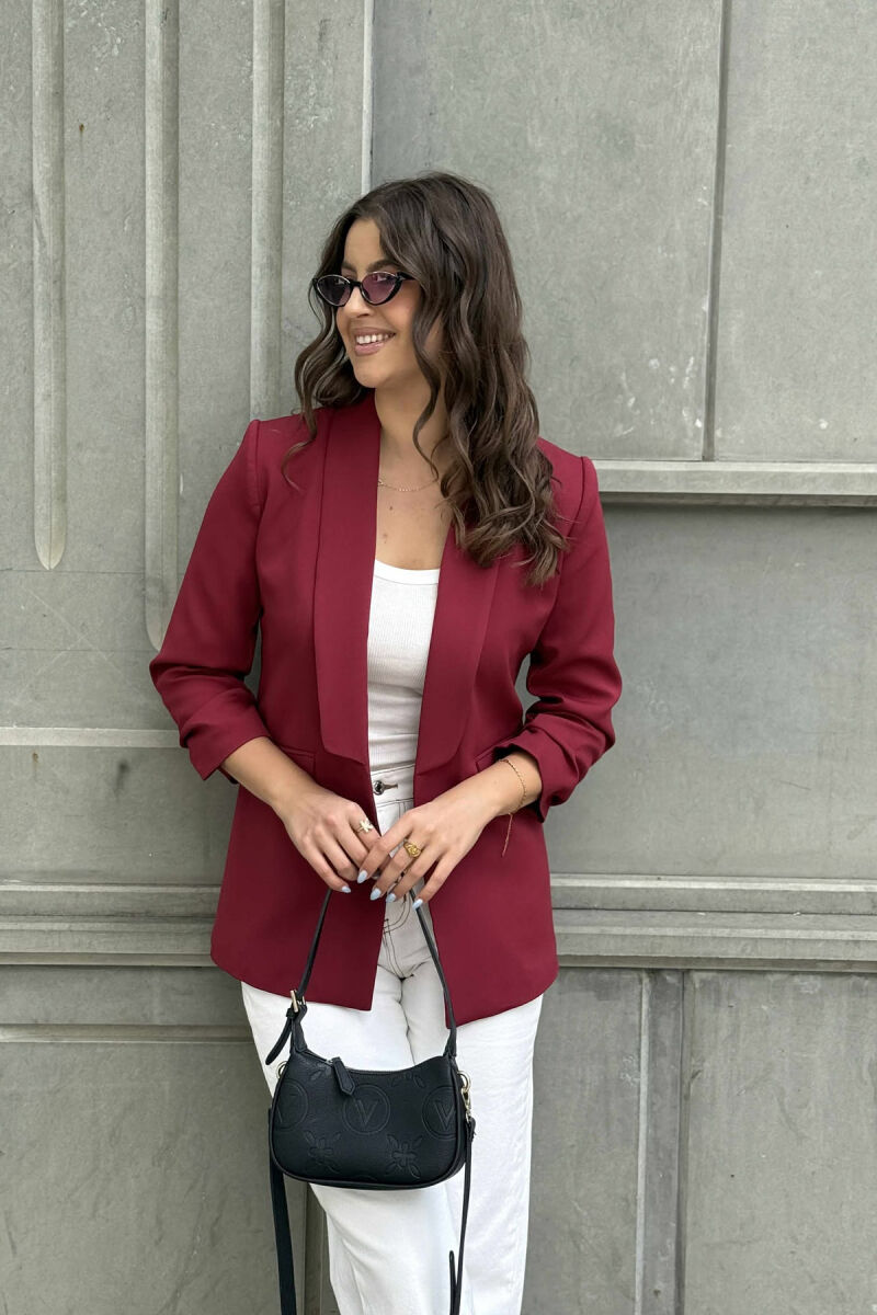 PRIMER ONE COLOR POCKET WOMAN JACKET BURGUNDY/VISHNJE - 2