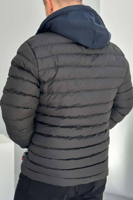 PUFFER ONE COLORE MEN JACKET BLACK/ E ZEZE - 3
