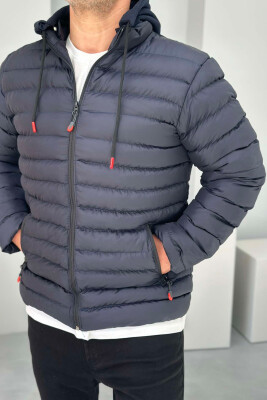 PUFFER ONE COLORE MEN JACKET DARK BLUE/BEE 