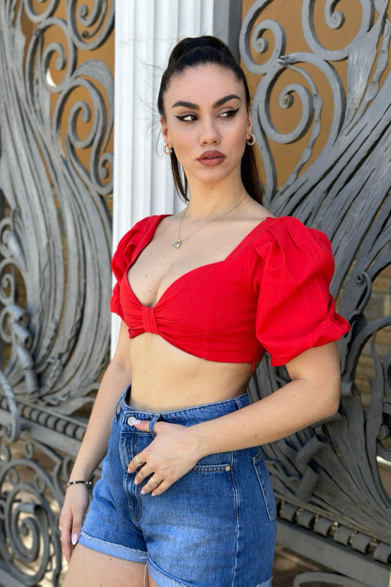 PUFFER SLEEVE WOMAN TANK TOP RED/E KUQE - 2