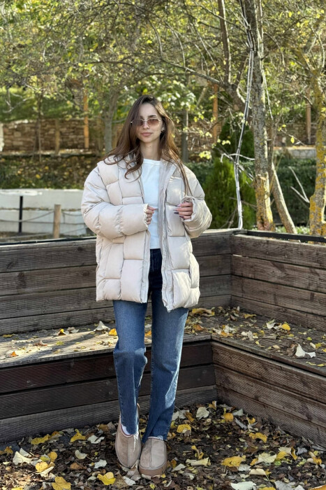 ONE COLOR PUFFER WOMEN JACKET BEIGE/BEZHE 
