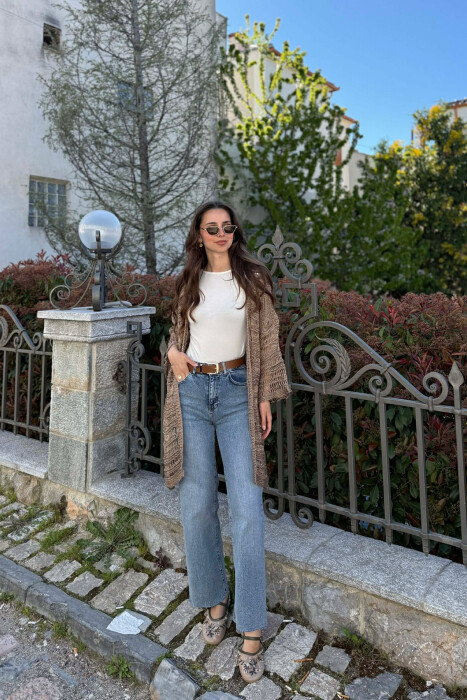 PULOVËR E THURRUR PËR FEMRA NË NGJYRËN KAFE - 4