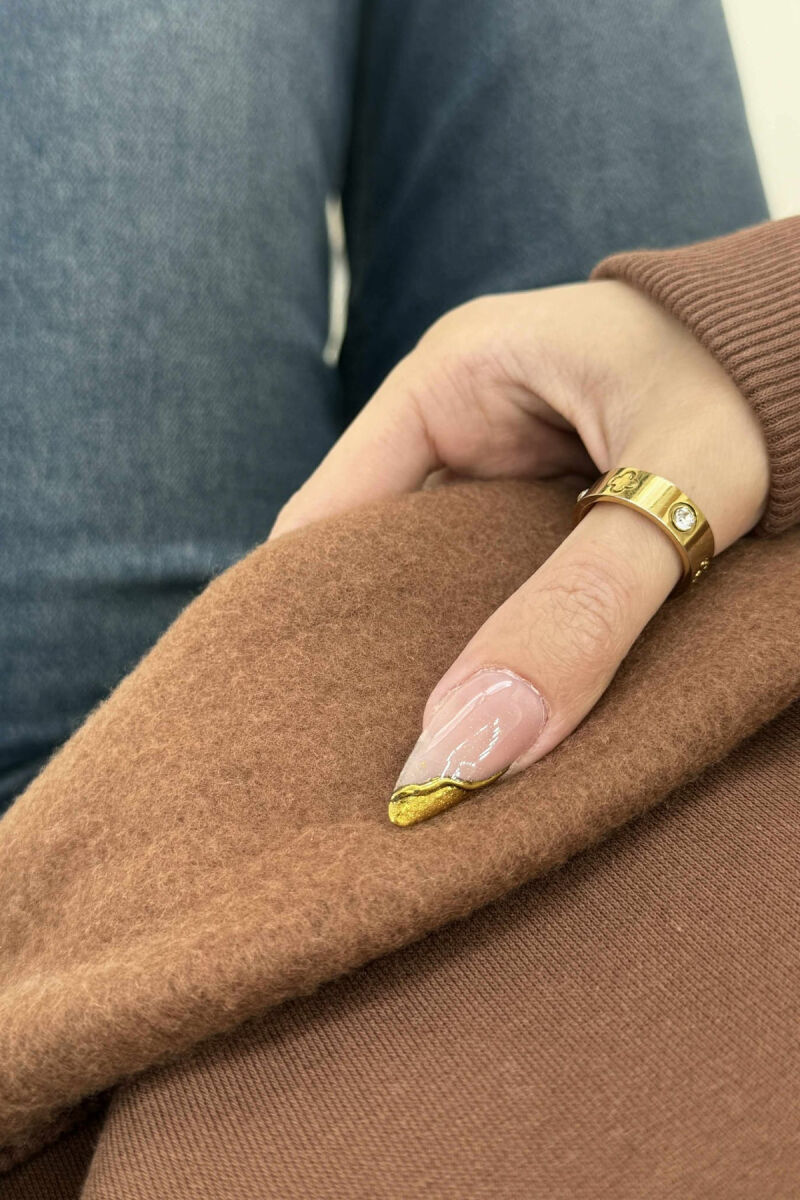 BLUZË PAMBUKU ME PUSH PËR FEMRA NË NGJYRËN KAFE - 3