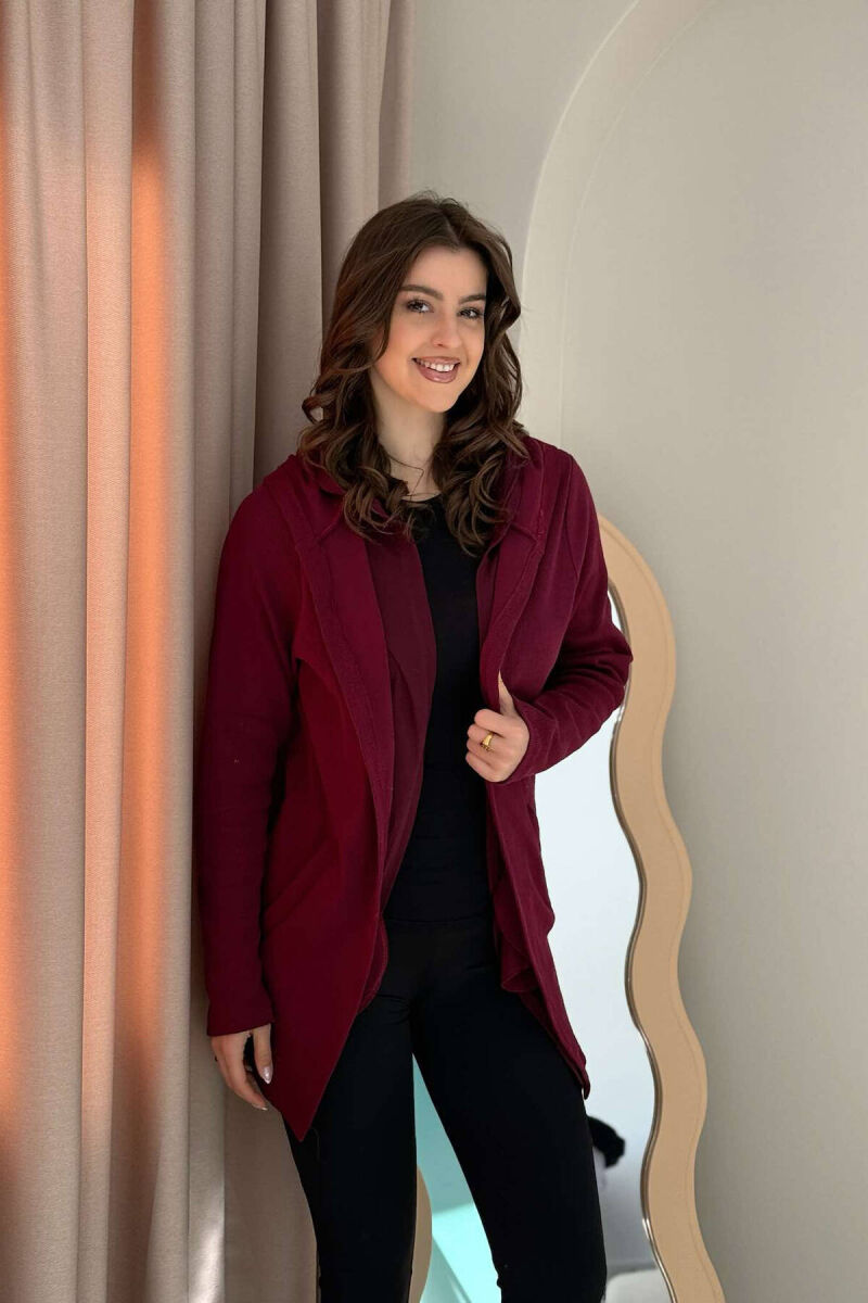 PULOVËR PËR FEMRA NË NGJYRËN VISHNJË - 3