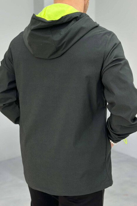 RAINY ONE COLOR SIMPLE MEN JACKET DARK GREEN/JEE - 4