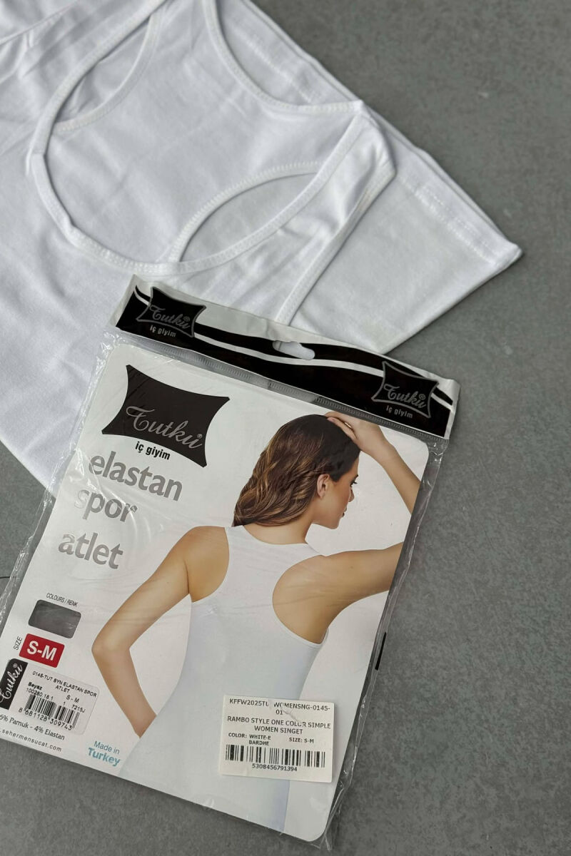 RAMBO STYLE ONE COLOR SIMPLE WOMEN SINGET WHITE-E BARDHE - 1