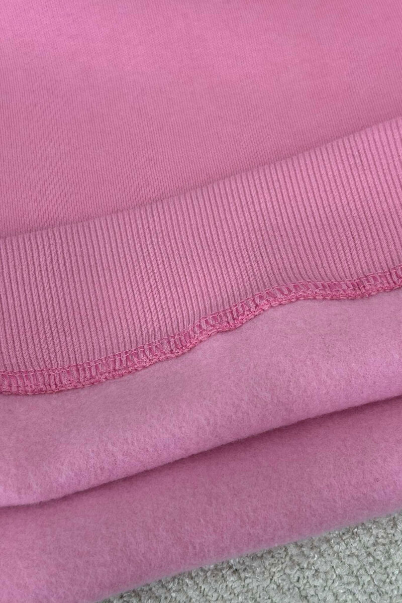 ROUND NECK HEART DETAIL WOMEN SWEATSHIRT PINK/ROZE - 4