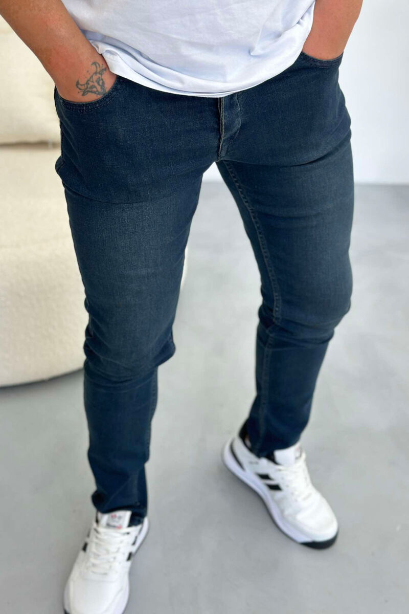 REGULAR DENIM MEN JEANS DARK BLUE/BEE - 2