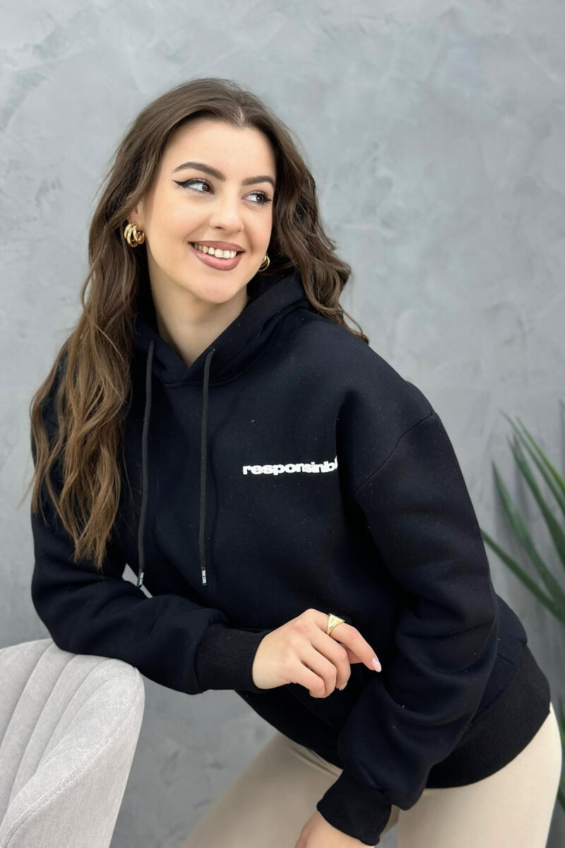 RESPONSINBILITY WOMAN HOODIE BLACK/ E ZEZE - 7