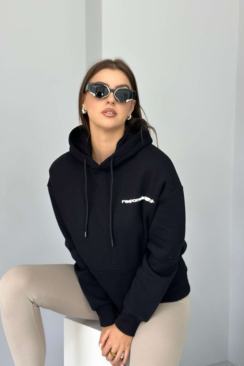 RESPONSINBILITY WOMAN HOODIE BLACK/ E ZEZE - 2