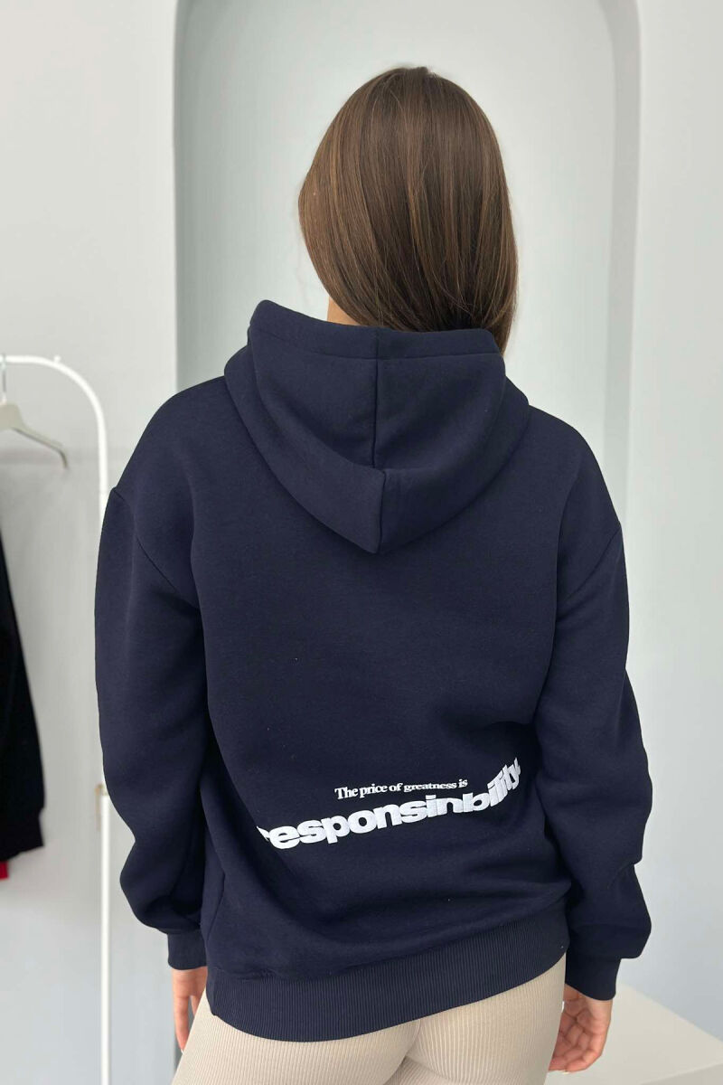 RESPONSINBILITY WOMAN HOODIE DARK BLUE/BEE - 6