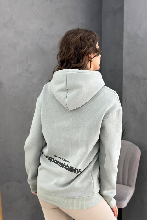 RESPONSINBILITY WOMAN HOODIE MINT/MENTE - 4