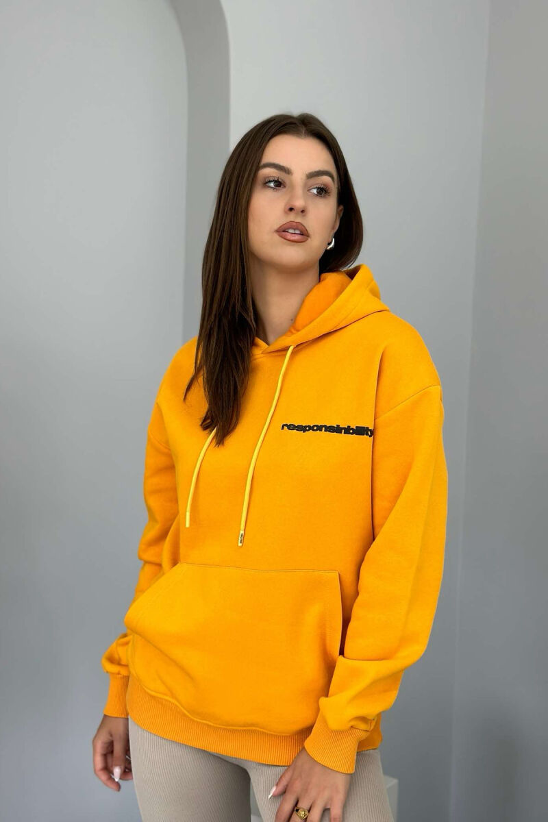 RESPONSINBILITY WOMAN HOODIE MUSTARD/MUSTARDE - 2