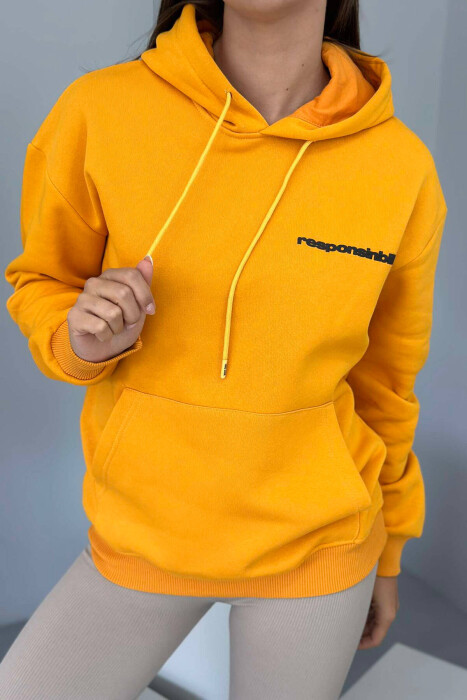 RESPONSINBILITY WOMAN HOODIE MUSTARD/MUSTARDE - 4