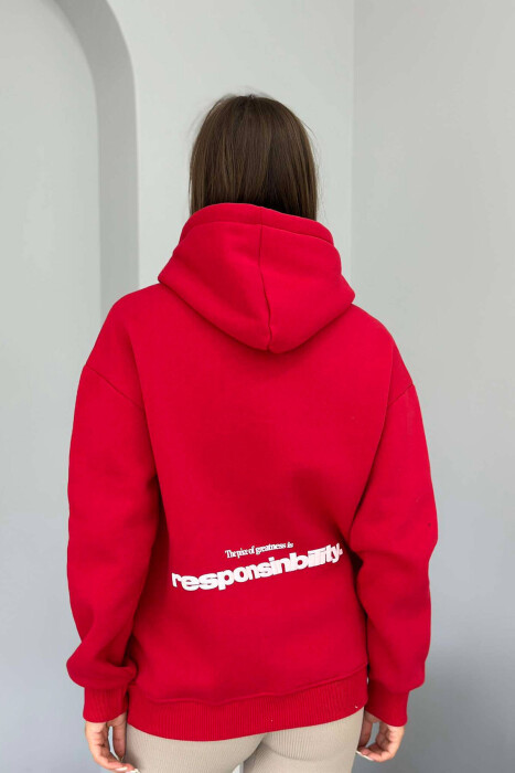 RESPONSINBILITY WOMAN HOODIE RED/E KUQE - 5