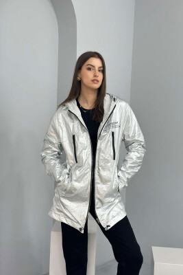 REVERSIBLE LONG WOMEN JACKET SILVER/ARGJEND 