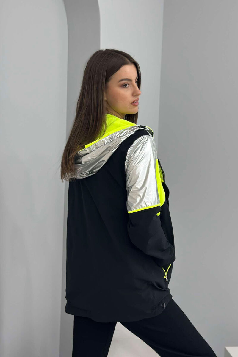 REVERSIBLE WOMEN JACKET BLACK-NEON/ZENEO - 2