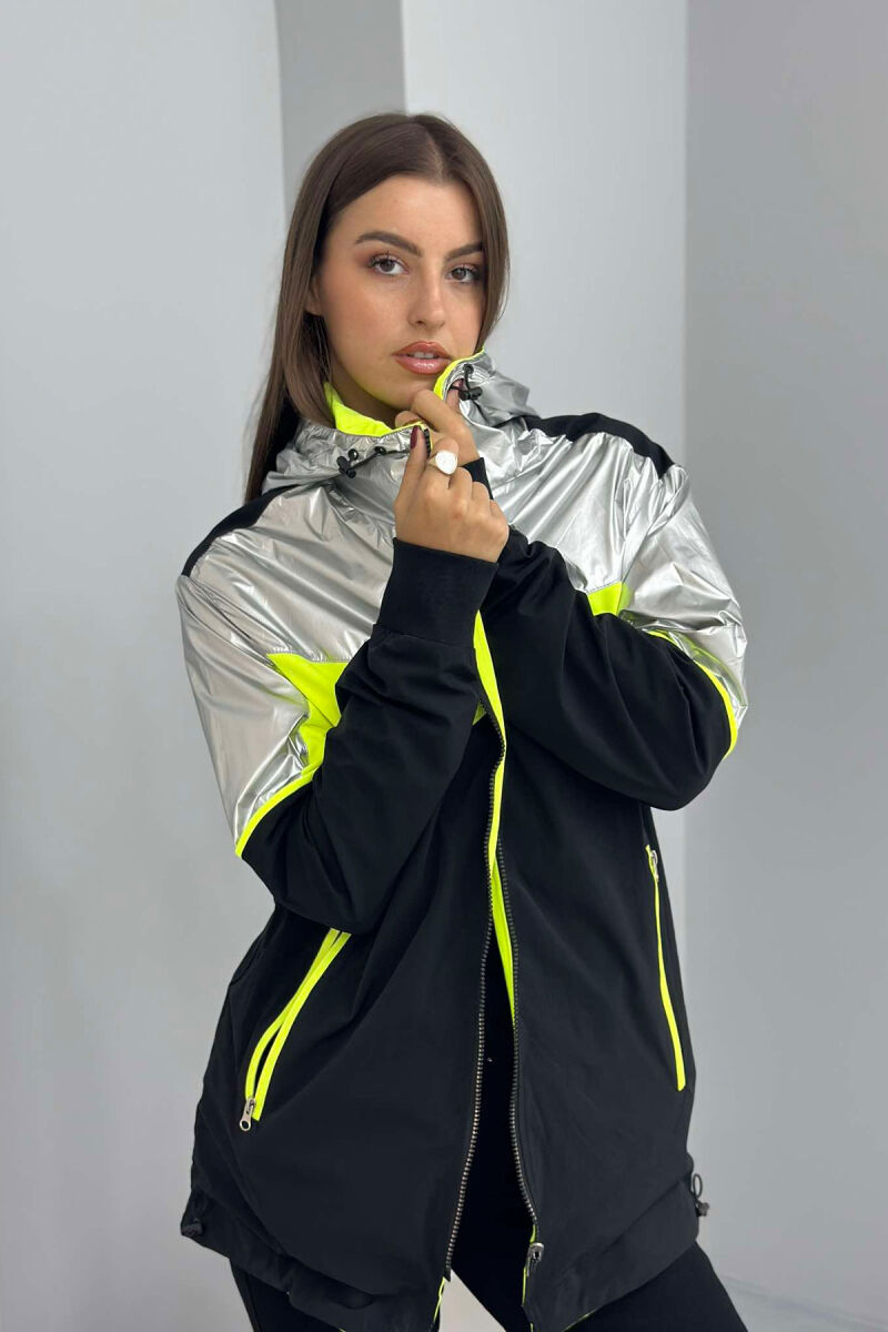 REVERSIBLE WOMEN JACKET BLACK-NEON/ZENEO - 3