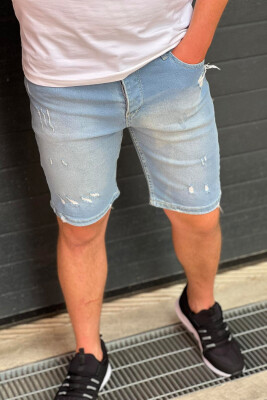 RIPED MAN SHORT JEANS LIGHTBLUE/BZ 