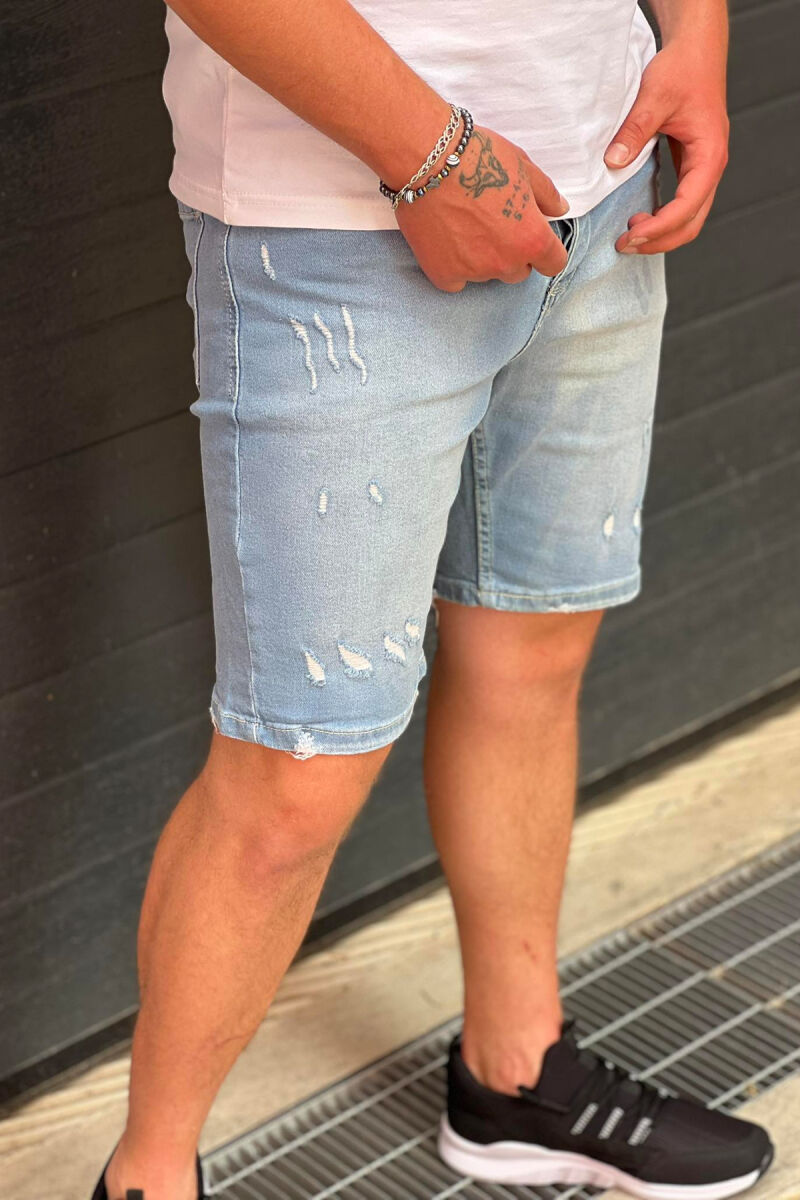 RIPED MAN SHORT JEANS LIGHTBLUE/BZ - 3